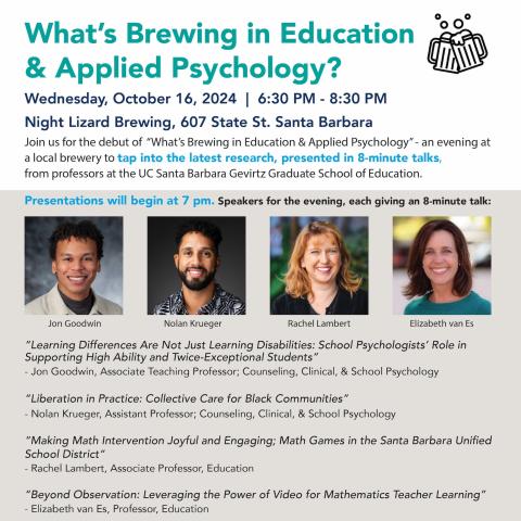 What's Brewing in Education and Applied Psychology event at Night Lizard Brewing