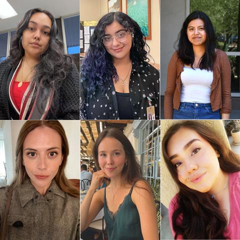 The 2023 Gevirtz Endowment Fellows: Estefanía Becerra Hernández, Kiahna Cantu, Yuri Cruz, Montserrat Gonzalez Vega, Julia Karagan, Ashley Niño