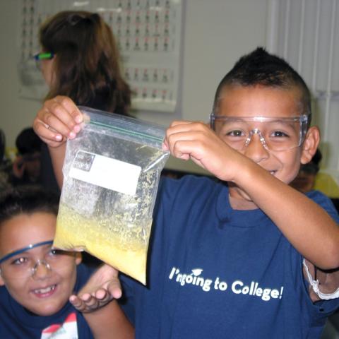 Harding student in "I'm going to college" t-shirt