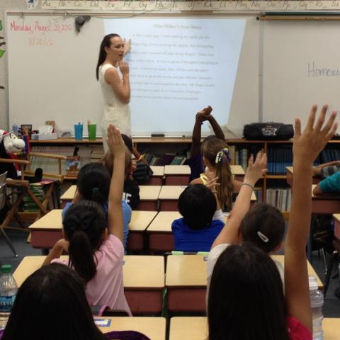 a Teacher Education Program student leads a class