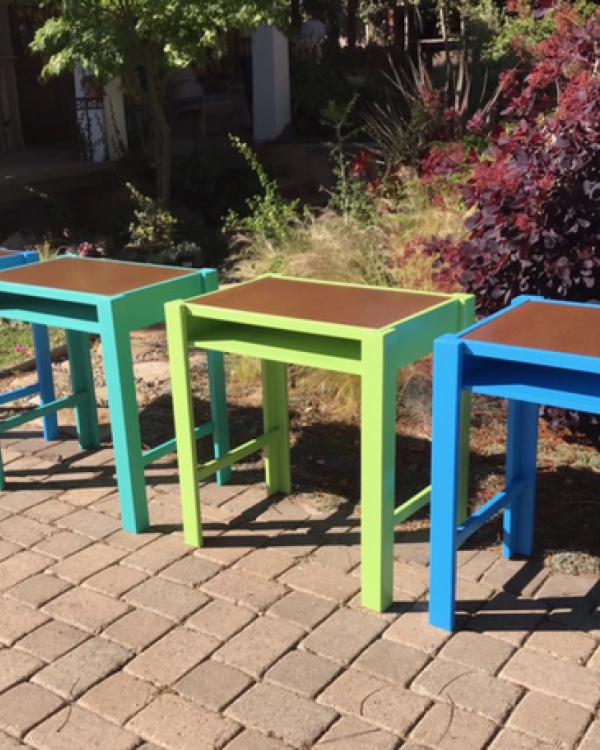 some of the desks made for the Harding School 