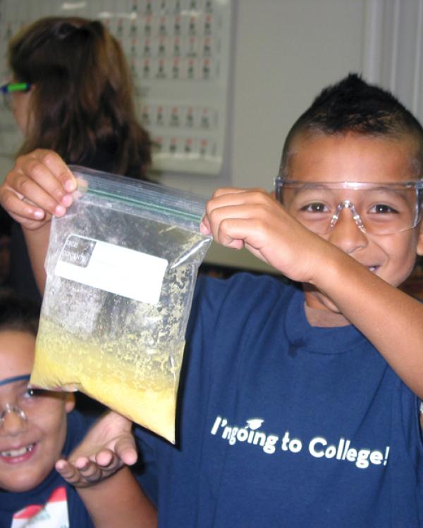 Harding student in "I'm going to college" t-shirt 