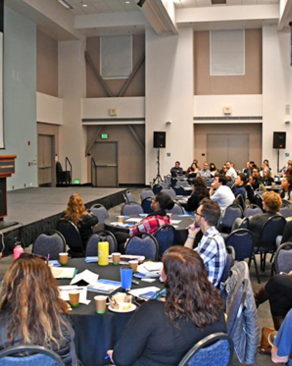 Dean Milem addressing the Student Affairs conference 