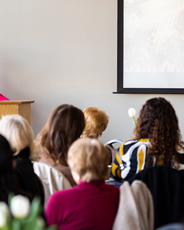 Susan Salcido gives talk during 2023 Fellowship Breakfast