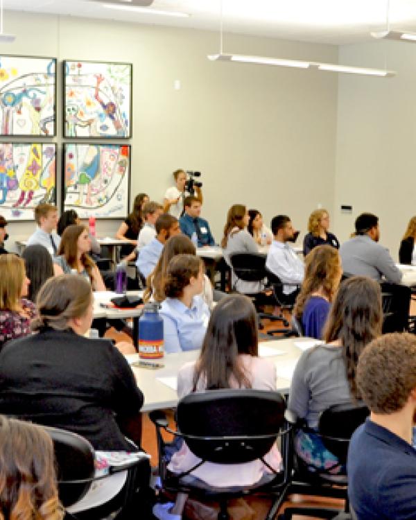 Tine Sloan addresses the 2016-7 cohort