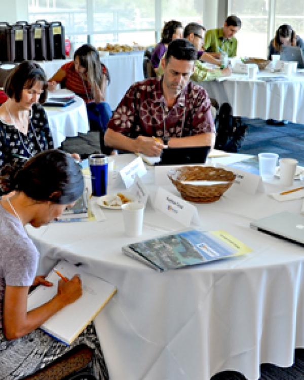 participants at the Pathway Project writing on the first day 